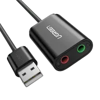 Adaptateur Ugreen 30724 USB vers Jack 3.5mm Noir