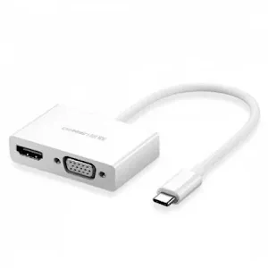 Adaptateur Ugreen 30843 USB-C vers HDMI / VGA Blanc