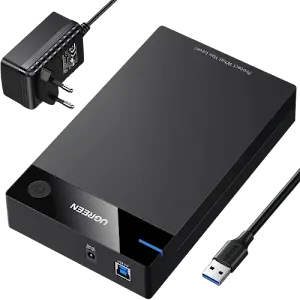 Boîtier externe Ugreen 50422 2.5"/3.5" SATA USB 3.0 Noir