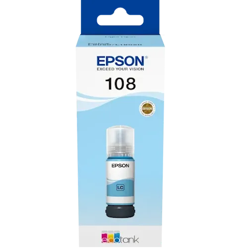 Bouteille D'encre Epson 108 Cyan Clair C13T09C54A Original