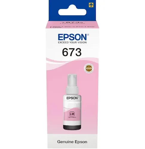 Bouteille D'encre Epson 673 LM T6736 Magenta Clair C13T67364A Original