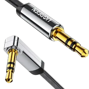 Câble Jack 3.5mm Ugreen 10597 Mâle vers Mâle Plat Coudé 1m Noir