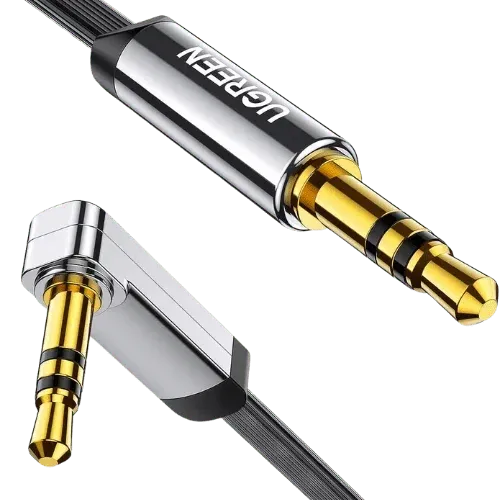 Câble Jack 3.5mm Ugreen 10598 Mâle vers Mâle Plat Coudé 1.5m Noir