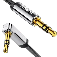 Câble Jack 3.5mm Ugreen 10599 Mâle vers Mâle Plat Coudé 2m Noir