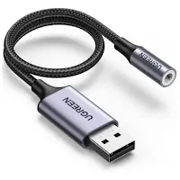 Câble USB-A vers Jack 3.5mm Ugreen 30757 Gris