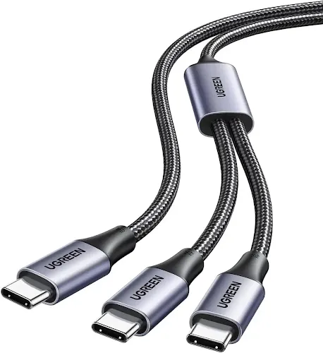 Câble USB-C Ugreen 35087 2-en-1 100W 1.5m Noir