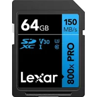 Carte mémoire Lexar High-Performance 800x PRO BLUE SDXC UHS-I 64 Go