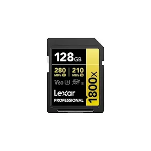 Carte SD Lexar Professional 1800x GOLD SDXC UHS-II 128 Go 280 MB/s
