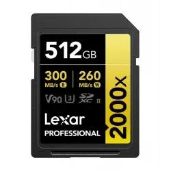 Carte SD Lexar Professional 2000x GOLD SDXC UHS-II 256 Go 300 MB/s