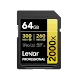 Carte SD Lexar Professional 2000x GOLD SDXC UHS-II 64 Go 300 MB/s