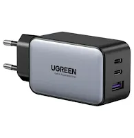 Chargeur secteur Ugreen 10335 GaN 65W 2x USB-C + USB-A Gris