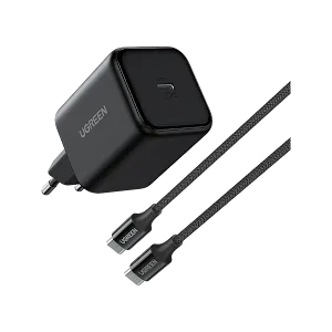 Chargeur secteur Ugreen 65054 GaN USB-C 45W avec Câble Noir