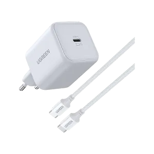 Chargeur secteur Ugreen 65055 GaN USB-C 45W avec Câble Blanc