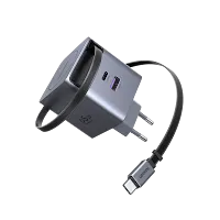 Chargeur secteur Ugreen X615 65825 GaN 65W avec Câble Rétractable