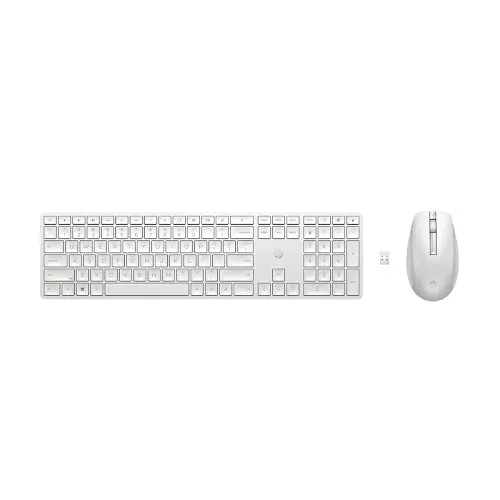 Ensemble clavier et souris sans fil HP 650 AZERTY Blanc 4R016AA