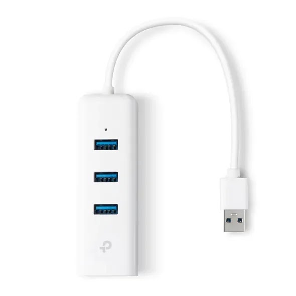 Hub USB 3.0 TP-Link UE330 3 Ports + RJ45 Gigabit Blanc
