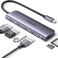 Hub USB-C Ugreen 20956A 6 en 1 4K