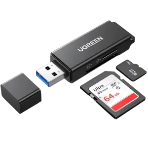 Lecteur de cartes Ugreen 40752 SD/TF USB 3.0 Noir