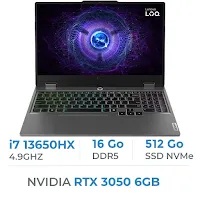 Lenovo LOQ 15IRX9 Intel Core i7-13650HX RTX 3050 6GB 16GB 512GB SSD 15.6" Full HD 144Hz Windows 11 Home 83DV01BKFE