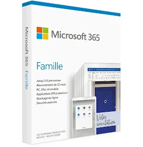 Logiciel Microsoft 365 Famille Abonnement 12 mois 6 utilisateurs