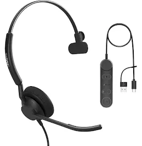 Micro-casque Jabra Engage 50 II Mono UC avec adaptateur USB-C/USB-A Noir