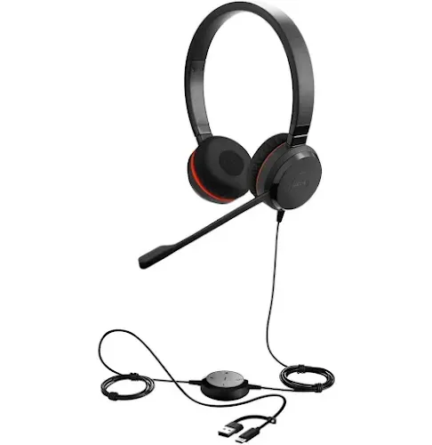 Micro-casque Jabra Evolve 20 SE Stereo MS avec adaptateur USB-C/USB-A