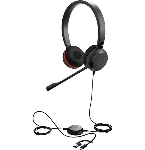 Micro-casque Jabra Evolve 30 II Stereo UC avec adaptateur USB-C/USB-A