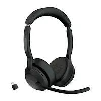 Micro-casque sans fil Jabra Evolve2 55 MS Stereo USB-C avec socle de charge