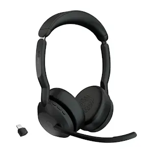Micro-casque sans fil Jabra Evolve2 55 MS Stereo USB-C avec socle de charge
