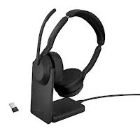 Micro-casque sans fil Jabra Evolve2 55 Stereo avec socle de charge Noir
