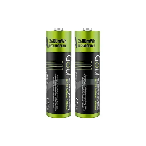 Pack de 2 Piles Rechargeables AA Goui G-AATC 1300mAh USB-C