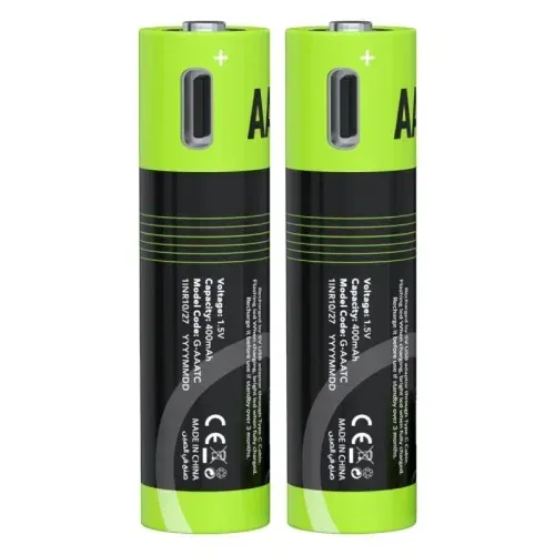 Pack de 2 Piles Rechargeables AAA Goui G-AAATC 400mAh Noir