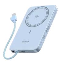 Powerbank Ugreen PB570 65839B 10000mAh 30W Sans Fil Magnétique Qi2 Bleu
