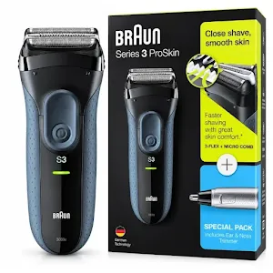 Rasoir électrique Braun Series 3 ProSkin 3000s avec Tondeuse Nez et Oreilles Noir - Comparateur Prix Maroc (Electroplanet, Avito) | Toko.ma