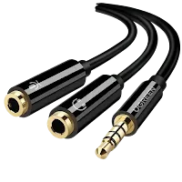 Splitter Audio Ugreen 30620 Jack 3.5mm Mâle vers 2x Femelle Noir