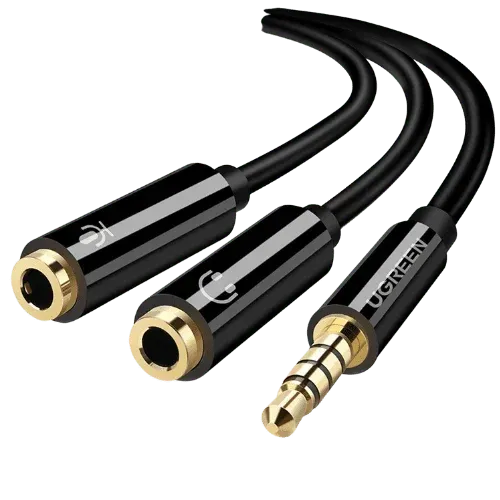 Splitter Audio Ugreen 30620 Jack 3.5mm Mâle vers 2x Femelle Noir