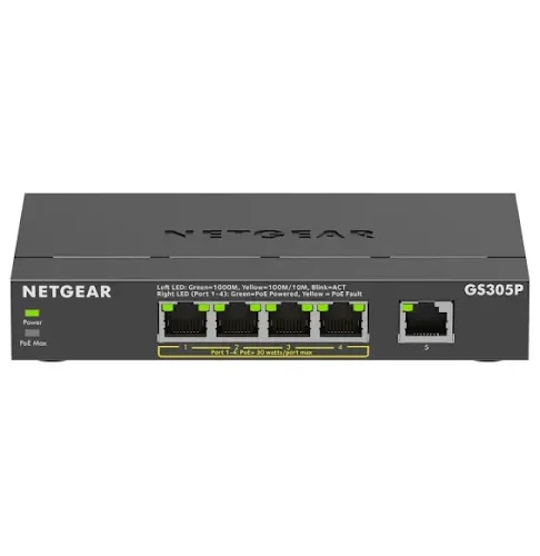 Switch Netgear GS305Pv3 5 Ports Gigabit PoE+ 63W GS305P-300EUS