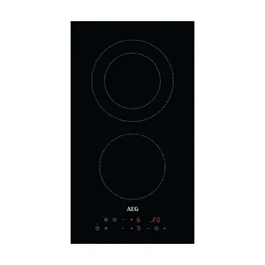 Table de cuisson vitrocéramique AEG HRB32310CB 30cm 2 Feux Noir